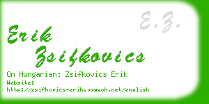 erik zsifkovics business card